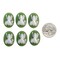 Green and Cream Fairy Queen 24mm x 18mm Resin Cameos - Set of Six - CAM326
